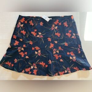 NWT~ Ann Taylor Loft Navy Blue Floral Boho Elastic Waist
Skater Skirt NWT XL